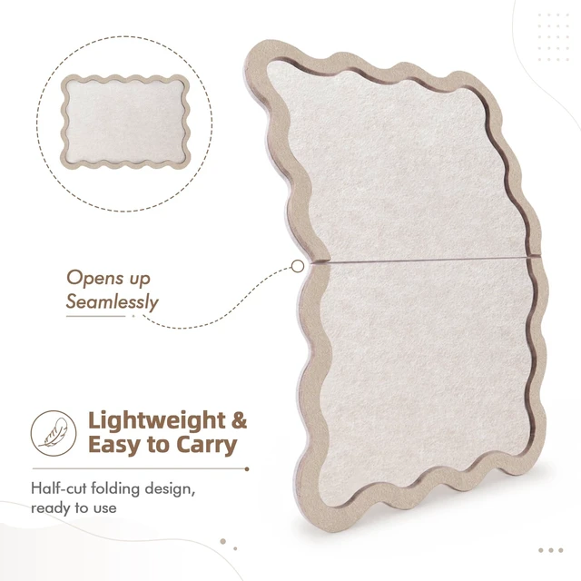 Alt view image 4 of 7 - Scalloped Felt Bulletin Board 24"x18", Decorative Pin Board for Wall | Cork board alternative with a raised scalloped frame adds dimension to photo displays, vision boards and wall organizations