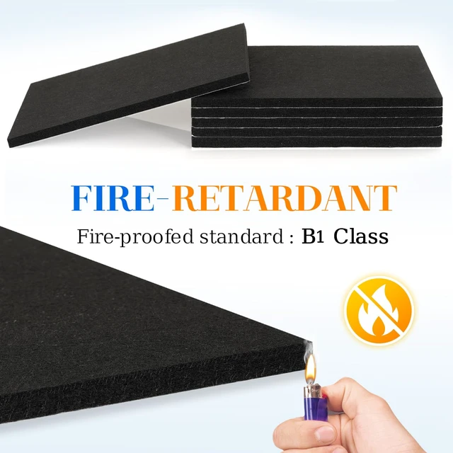 Alt view image 6 of 7 - Felt Cork Board Tiles, 6 Pcs 12" x 12" Bulletin Board, Black | 1/2" Thick, Self Adhesive, Acoustic Soundproof Panels for Walls, Includes 60 Pushpins, For Home Office Kitchen School