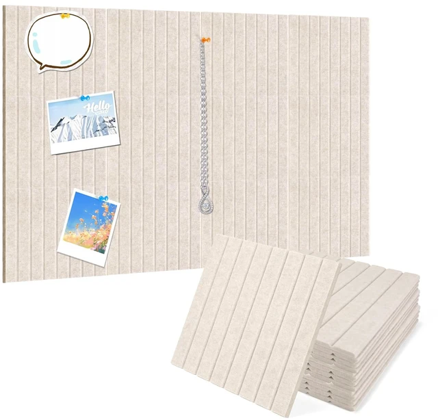 Main image of Felt Bulletin Board, 48"X 36" Felt Board for Wall, 12 Pack Felt Wall Tiles, with 70 Adhesive Tabs, Large Felt Bulletin Board Tiles, Cork Board for Room Office Decor, Classroom Pin Board (Oatmeal)