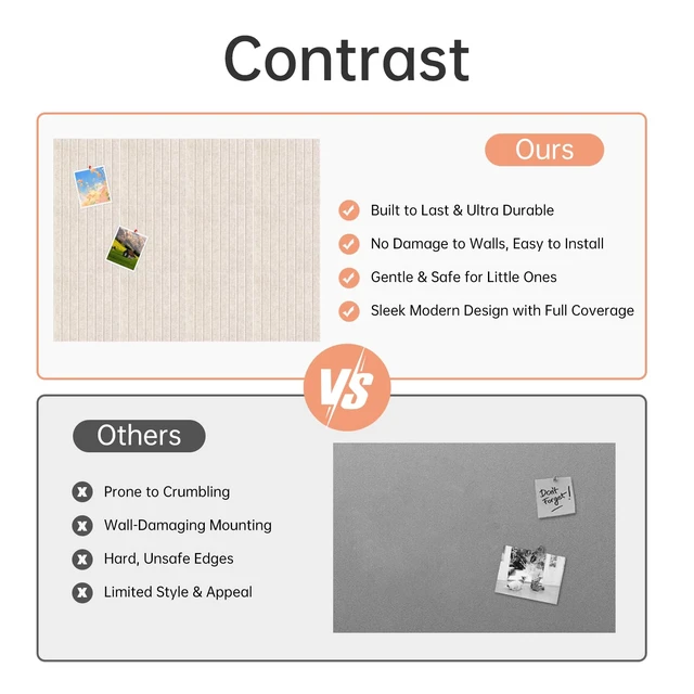 Alt view image 5 of 7 - Felt Bulletin Board, 48"X 36" Felt Board for Wall, 12 Pack Felt Wall Tiles, with 70 Adhesive Tabs, Large Felt Bulletin Board Tiles, Cork Board for Room Office Decor, Classroom Pin Board (Oatmeal)