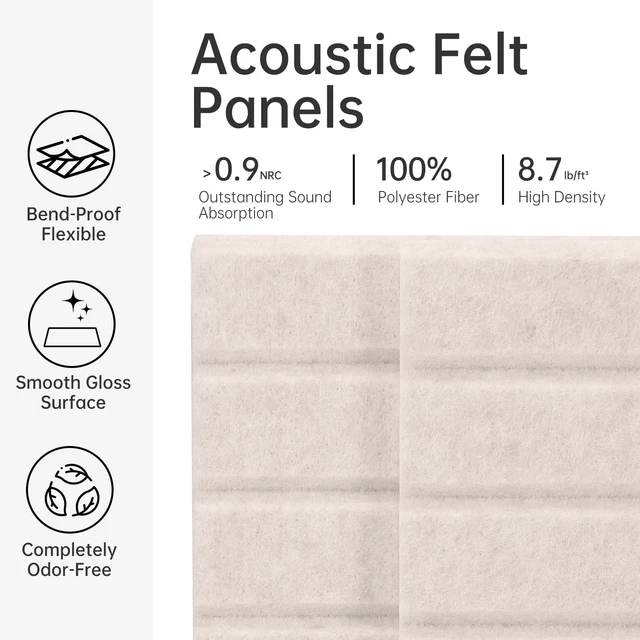 Alt view image 3 of 7 - Felt Bulletin Board, 48"X 36" Felt Board for Wall, 12 Pack Felt Wall Tiles, with 70 Adhesive Tabs, Large Felt Bulletin Board Tiles, Cork Board for Room Office Decor, Classroom Pin Board (Oatmeal)