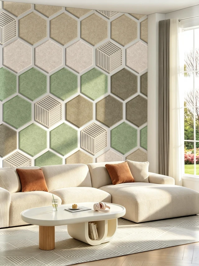 Alt view image 2 of 7 - 10PCS Hexagon Felt Bulletin Cork Tiles, Bulletin Board for Walls Decor | Felt Wall Decro Alternative with 50 Pushpins, Hexagon Pin Board for Office, School and Home Photos Display (Linen Dusk)