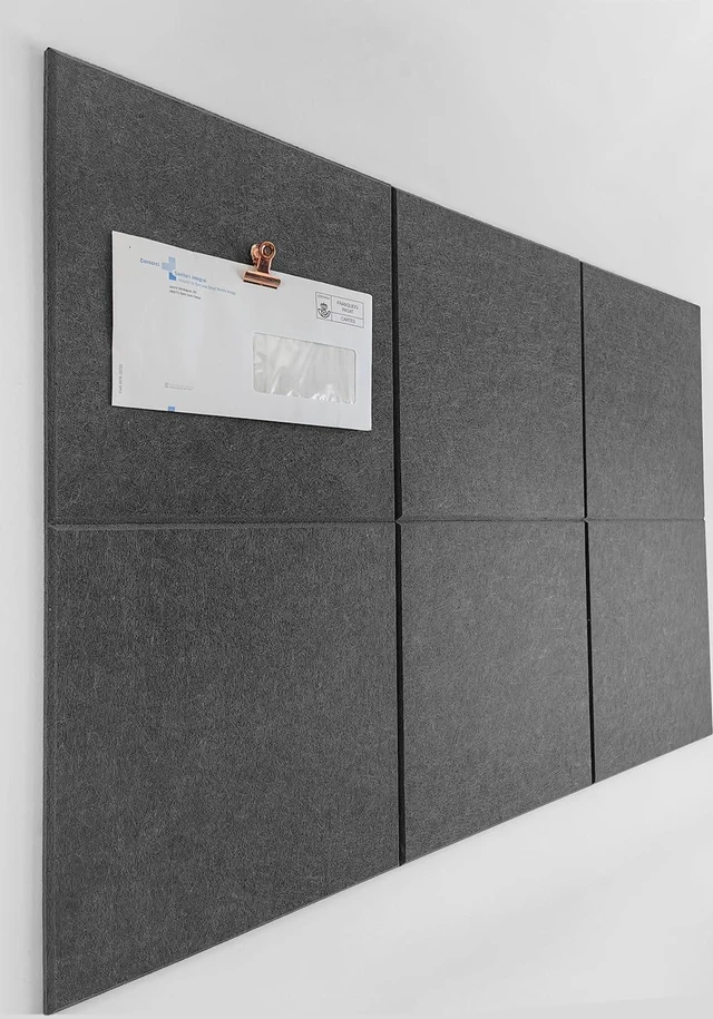 Main image of Cork Board 24 x36 Alternative - 6 Pack Felt Wall Tiles with Safe Removable Adhesive Tabs, Cork Boards for Walls Cork Board for Home Office Pin Board Tack Board - Gray Black