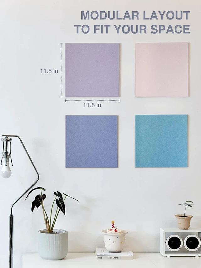 Alt view image 4 of 7 - Felt Bulletin Board Tiles, 6 Pack Decorative Pin Board for Wall | 11.8 x 11.8 Inches Cork Board Alternative, Easy Setup with 30 Push Pins & 36 Adhesive Tabs, Modern Stylish Memo Photo Board