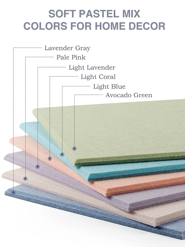 Alt view image 6 of 7 - Felt Bulletin Board Tiles, 6 Pack Decorative Pin Board for Wall | 11.8 x 11.8 Inches Cork Board Alternative, Easy Setup with 30 Push Pins & 36 Adhesive Tabs, Modern Stylish Memo Photo Board
