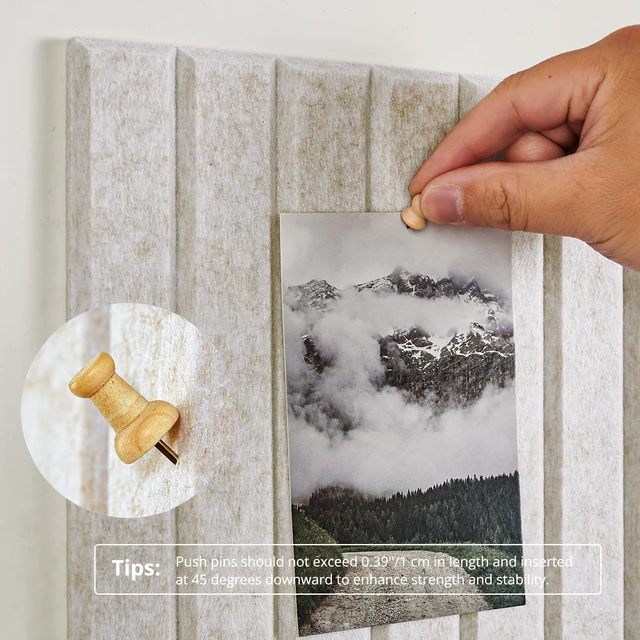 Alt view image 5 of 7 - Felt Bulletin Board 48"×36" Cork Board with 60 Adhesive Tab Oatmeal | 12 Pack Cork Boards for Office, Pin Boards For Walls, Use in Bedroom Home Classroom Decor