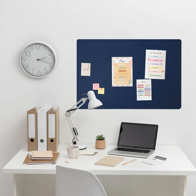 Alt view image 7 of 7 - Felt Bulletin Board 36x24 inches, Decorative Pin Board for Home & Office | Cork Board Alternative for Wall with Push Pins, Display Mood Board for Photos, Notes & Reminders