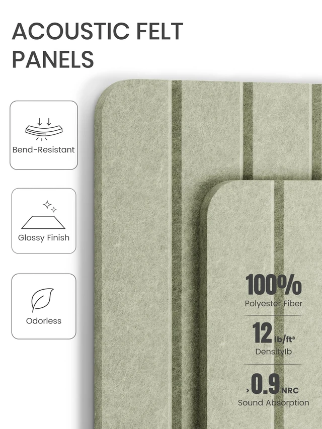 Alt view image 5 of 7 - Large Arched Felt Bulletin Board 47.2''×25.5'', Sage | Pin Board for Wall Decor, Cork Board Alternative with 36 Adhesive Tabs, Memo Board for Home Office, Bedroom, Classroom