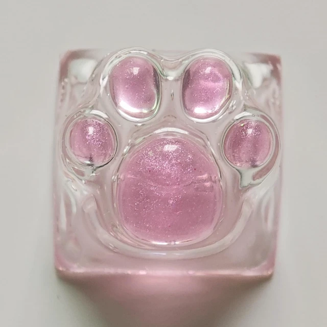 Alt view image 2 of 7 - Cat Claw Keycap Cute Drip Glue Backlight Keycaps DIY ESC Arrow Key Keycap Replacement for Cherry MX Gaming Mechanical Keyboard (Pink Transparent)