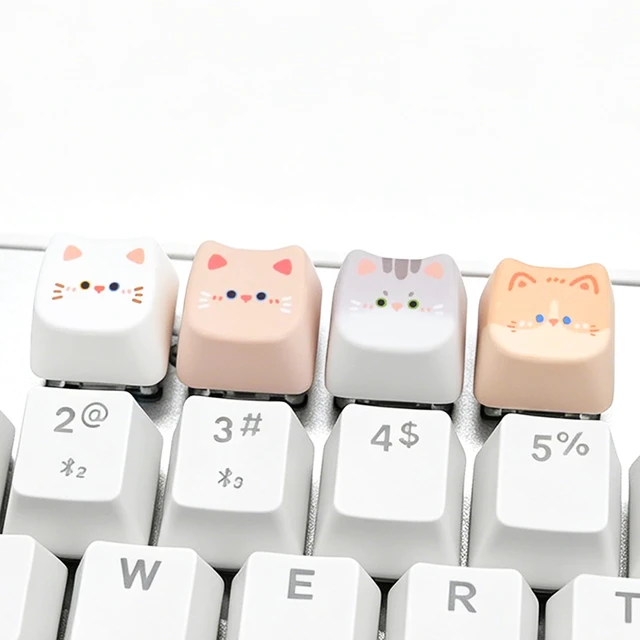 Alt view image 5 of 6 - Artisan Keycap, 4 Keys Cute Cap for MX Keyboard (Pink Cat Set) | Custom Animal Key Caps, Resin Handmade 1U Replacement Cover for Esc Arrow Keys