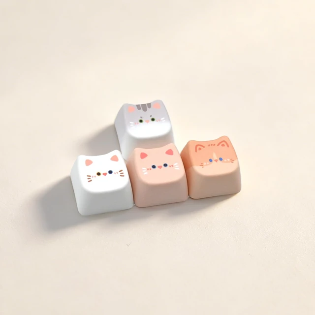 Alt view image 6 of 6 - Artisan Keycap, 4 Keys Cute Cap for MX Keyboard (Pink Cat Set) | Custom Animal Key Caps, Resin Handmade 1U Replacement Cover for Esc Arrow Keys