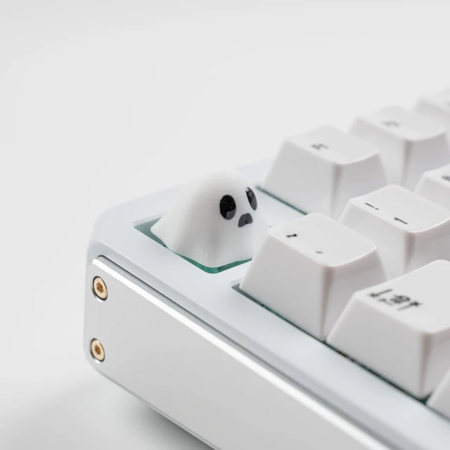 Alt view image 3 of 7 - UltraEquip Artisan Keycaps - Cute Ghost Resin Keycaps Custom Escape Handmade Keycap for Mechanical Keyboard Key Cap (Poor Ghost_01, Opaque)