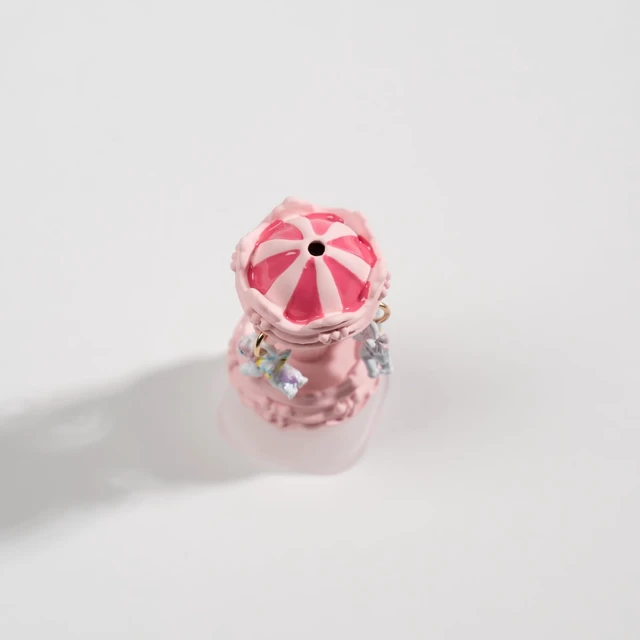 Alt view image 5 of 7 - Artisan Carousel Keycap for Mechanical Keyboards, Pink Rotatable Design with RGB Bottom Glow, Hand-Painted Resin, 1U Size, MX Switch Compatible, Decompressing Gaming Keycap (XZMM-01)