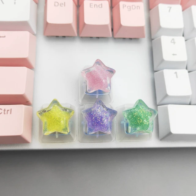 Alt view image 2 of 6 - 4 Keys Colorful Stars keycaps for Cherry Mx Switch Mechanical Keyboard Gaming Decoration Custom Backlit Key Caps Gift OEM