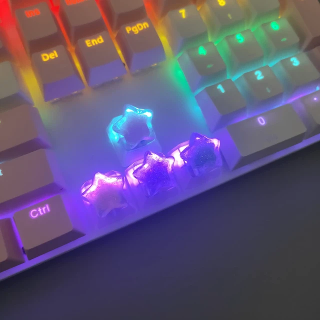 Alt view image 4 of 6 - 4 Keys Colorful Stars keycaps for Cherry Mx Switch Mechanical Keyboard Gaming Decoration Custom Backlit Key Caps Gift OEM