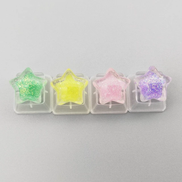 Alt view image 5 of 6 - 4 Keys Colorful Stars keycaps for Cherry Mx Switch Mechanical Keyboard Gaming Decoration Custom Backlit Key Caps Gift OEM
