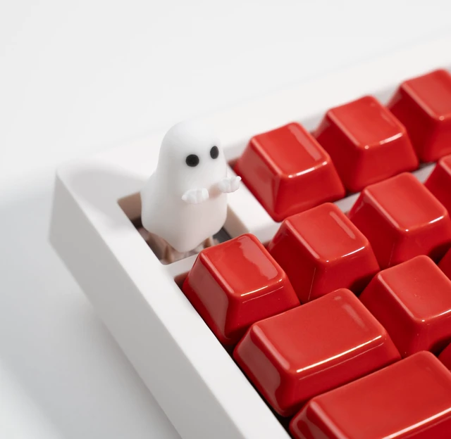 Alt view image 3 of 7 - Artisan Keycaps - Cute Ghost Resin Keycap 1U Replacement | Handmade Resin, Cute Ghost Design, 1U for ESC Key, MX Switch Compatible