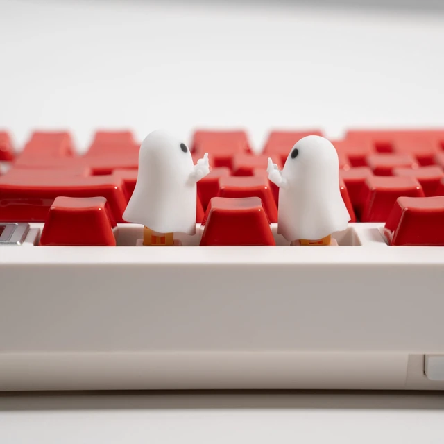 Alt view image 2 of 7 - Artisan Keycaps - Cute Ghost Resin Keycap 1U Replacement | Handmade Resin, Cute Ghost Design, 1U for ESC Key, MX Switch Compatible