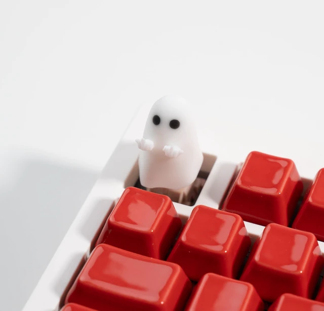 Alt view image 4 of 7 - Artisan Keycaps - Cute Ghost Resin Keycap 1U Replacement | Handmade Resin, Cute Ghost Design, 1U for ESC Key, MX Switch Compatible