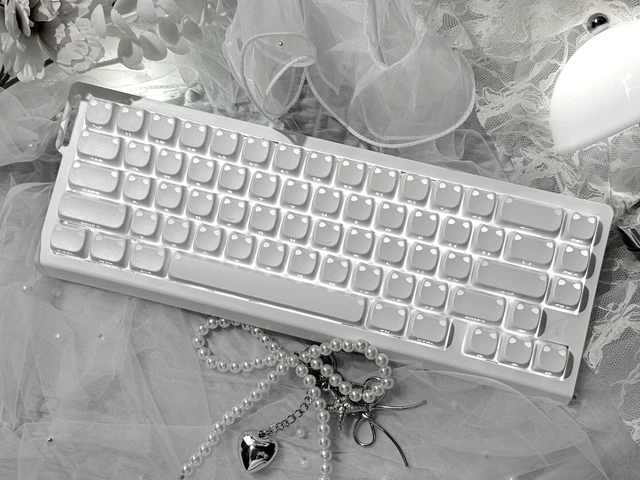 Alt view image 6 of 7 - Shimmeow Cute Cat Themed Keycaps Set for MX Mechanical Keyboard | 113 Keys, Shine Through, MAO Profile, PBT+PC Material, Compatible for 60%/65%/75%/TKL/96%/Full-Sized ANSI Layout (White)