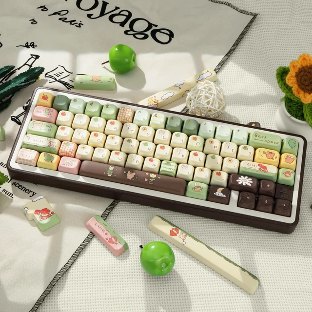 Alt view image 5 of 7 - PBT Keycaps Bear Forest Green Cute 149 Keys Key Cap for Cherry MX | 60% 65% 75% TKL 100% Layouts, Custom Keycaps, 5-Side Dye Sublimation, FOA Profile, Gaming Setup, Office Use, Daily Typing