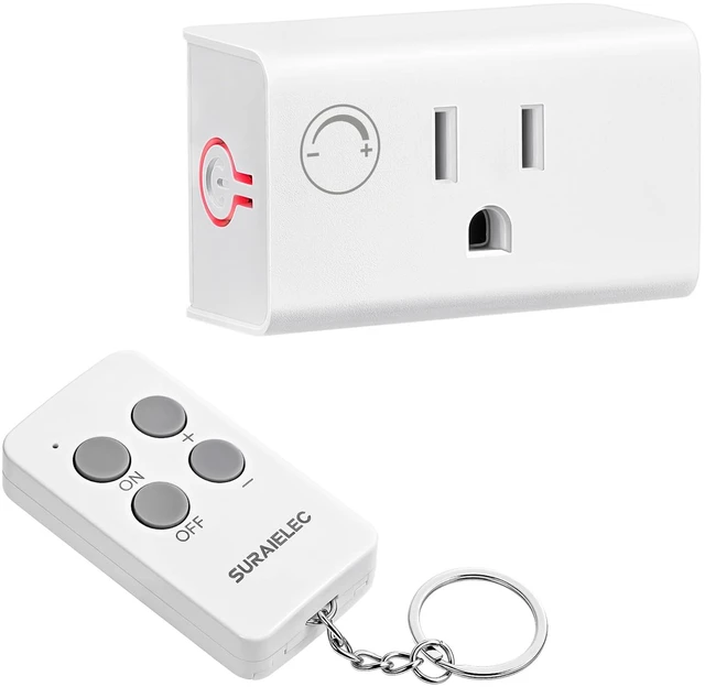 Main image of Dimmer Plug with Remote Control, Fits 200W INC & 150W LED | Plug-in Wireless Remote Control Outlet, Plug and Play, 200FT RF Range for Table Lamps, String Lights, Floor Lamp