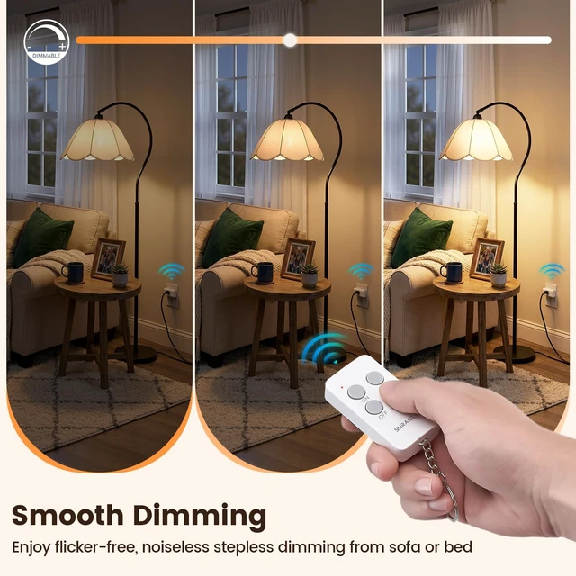 Alt view image 3 of 7 - Dimmer Plug with Remote Control, Fits 200W INC & 150W LED | Plug-in Wireless Remote Control Outlet, Plug and Play, 200FT RF Range for Table Lamps, String Lights, Floor Lamp