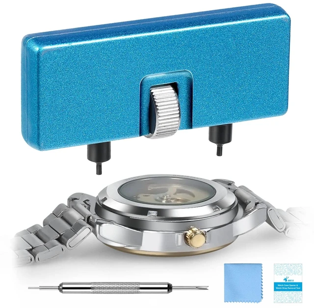 Main image of Watch Battery Replacement Kit, Watch Back Remover for Rotate Open Watch Cover, Watch Opening Tool, Watch Strap Removal, Watch Case Opener with Anti-scratch film, Spring Bar, Instruction Manual