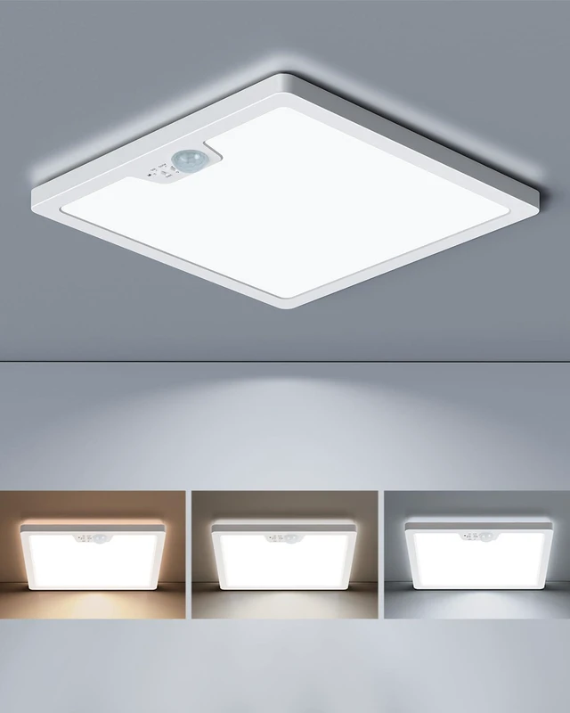Main image of 12in Motion Sensor Ceiling Light Wired with 3 Timer 2400LM White | 3000K 4000K 5000K Selectable, 24W Flush Mount Square Motion Ceiling Light for Closet Porch Stairs Hallway, Auto/ON/G Mode