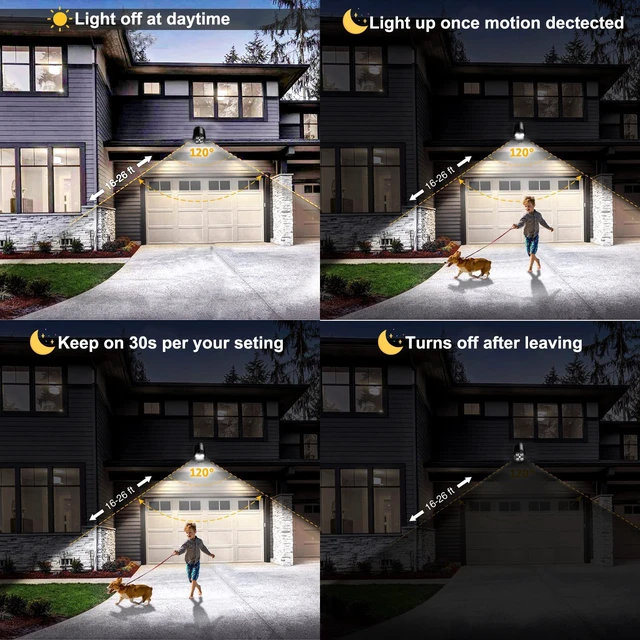Alt view image 4 of 6 - Battery Operated Motion Outdoor Waterproof Lights, 800 Lumen Bright Battery Powered Night Activation Security Spotlight for Porch, Trash Can, Stairs, Garage (2 Pack)