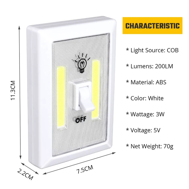 Alt view image 2 of 7 - Closet Light,Battery Operated Tap Light,Bright Switch Light4 Pack | Stick On Light Wall Mount Under Cabinet Lighting, Push Night Light for Cupboard, Shed, Basements