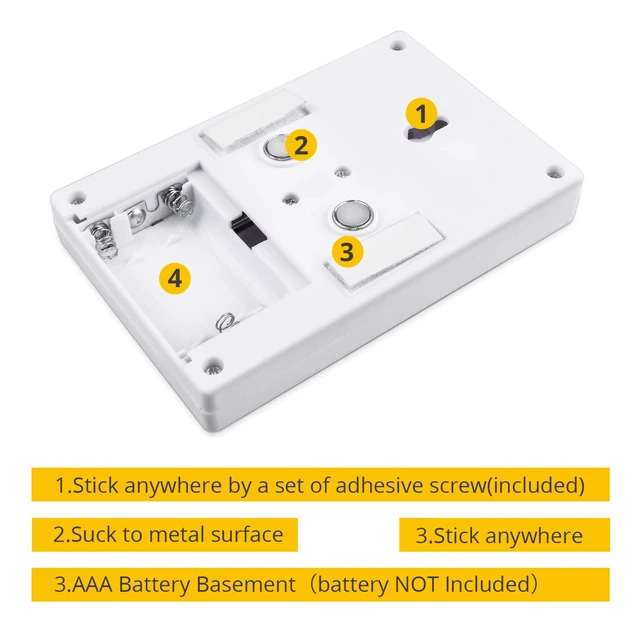 Alt view image 5 of 7 - Closet Light,Battery Operated Tap Light,Bright Switch Light4 Pack | Stick On Light Wall Mount Under Cabinet Lighting, Push Night Light for Cupboard, Shed, Basements