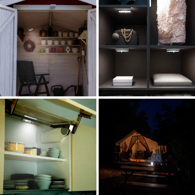 Alt view image 6 of 7 - Closet Light,Battery Operated Tap Light,Bright Switch Light4 Pack | Stick On Light Wall Mount Under Cabinet Lighting, Push Night Light for Cupboard, Shed, Basements