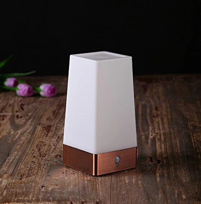 Alt view image 3 of 7 - Motion Sensor LED Night Light 3 Modes Battery Powered LED Table Lamp,Sensitive Lights Stairway Bedroom/Bathroom Hallway Emergency Camping Lamp for Kids Nursery Child House(Square Shape)