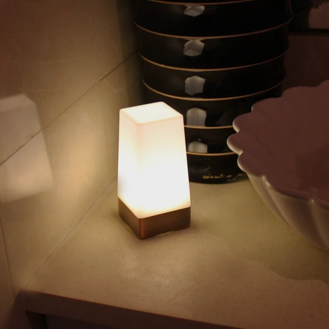 Alt view image 7 of 7 - Motion Sensor LED Night Light 3 Modes Battery Powered LED Table Lamp,Sensitive Lights Stairway Bedroom/Bathroom Hallway Emergency Camping Lamp for Kids Nursery Child House(Square Shape)