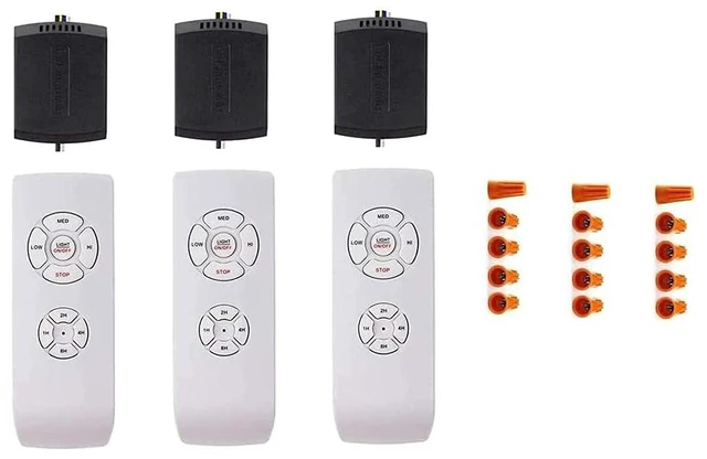 Main image of 3 Pack Universal Small Size Ceiling Fan Remote Control Kit, Mini Wireless Remote Control and Receiver Kits for Ceiling Fan Lamp