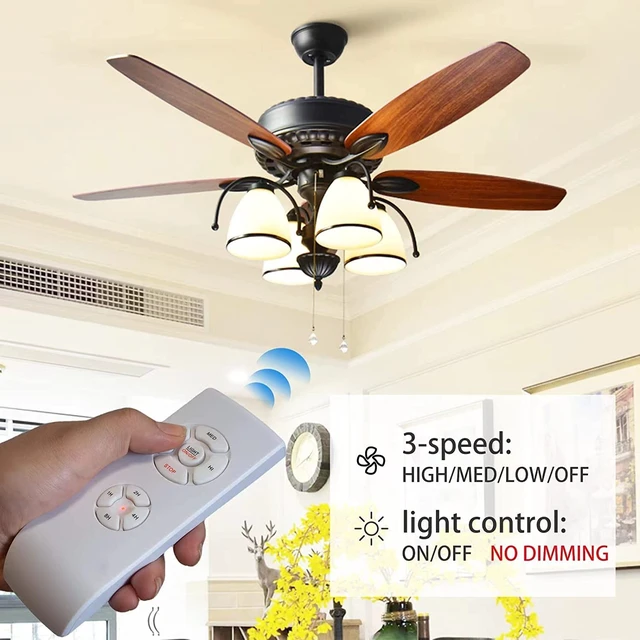 Alt view image 2 of 7 - 3 Pack Universal Small Size Ceiling Fan Remote Control Kit, Mini Wireless Remote Control and Receiver Kits for Ceiling Fan Lamp
