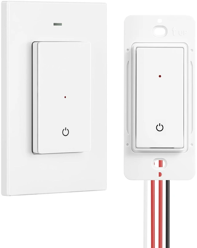 Main image of Wireless Light Switch and Receiver Kit, 7A | 1 Transmitter+1 Receiver, No in-Wall Wiring Required, 100FT RF Range, Programmable for Ceiling Lights, Fans, Lamps,ETL listed