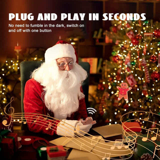 Alt view image 5 of 7 - Remote Control Outlet for Christmas Gingerbread Man, Wireless Remote Switch, with Built-in Music Feature, 100ft Range, for Christmas Tree Lights & Household Appliances, Gift for Christmas & Halloween
