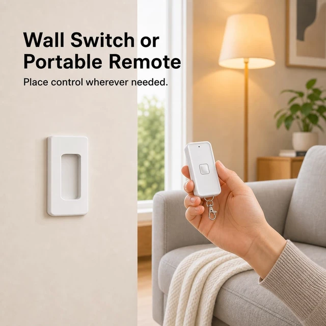 Alt view image 6 of 6 - Remote Control Outlet Wireless Light Switch, 1 Pack Expandable and Removable Remote Outlet Switches for Christmas Light, Lamp, Appliance, FCC Listed, 1 Controller for 1 Outlet