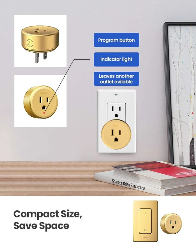 Alt view image 4 of 6 - Golden Remote Control Outlet Plug 80-275V/15A/1500W Wireless Switch | No Wiring No WiFi, 300 ft, for Household Appliances, Christmas Tree, Lamps, Fans, Programmable, Buckle Design & Removable