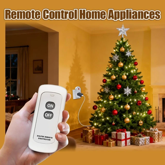 Alt view image 2 of 7 - Remote Control Outlet, Wireless Electrical Plug Switch for Lights, Lamps, Fans, 100ft RF Range,15A 1800W (1 Remote + 1 Outlet+1 Battery)