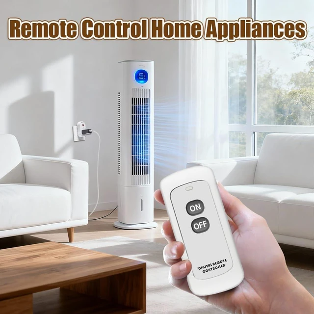 Alt view image 3 of 7 - Remote Control Outlet, Wireless Electrical Plug Switch for Lights, Lamps, Fans, 100ft RF Range,15A 1800W (1 Remote + 1 Outlet+1 Battery)