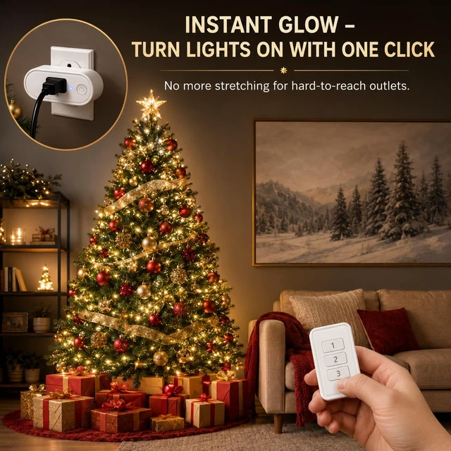 Alt view image 2 of 7 - Remote Control Outlet: Wireless Light Switch with Wall Plate Long Range Plug in On Off Switch for Lights & Small Appliances 1 Remote for 3 Outlets no Wiring