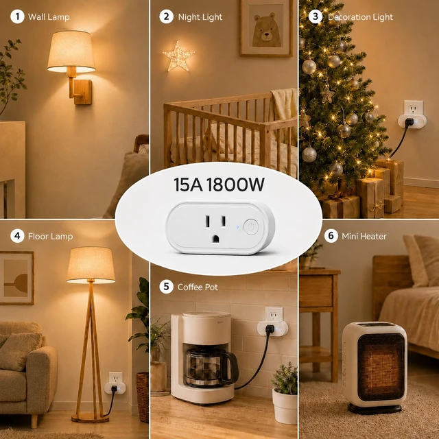Alt view image 6 of 7 - Remote Control Outlet: Wireless Light Switch with Wall Plate Long Range Plug in On Off Switch for Lights & Small Appliances 1 Remote for 3 Outlets no Wiring
