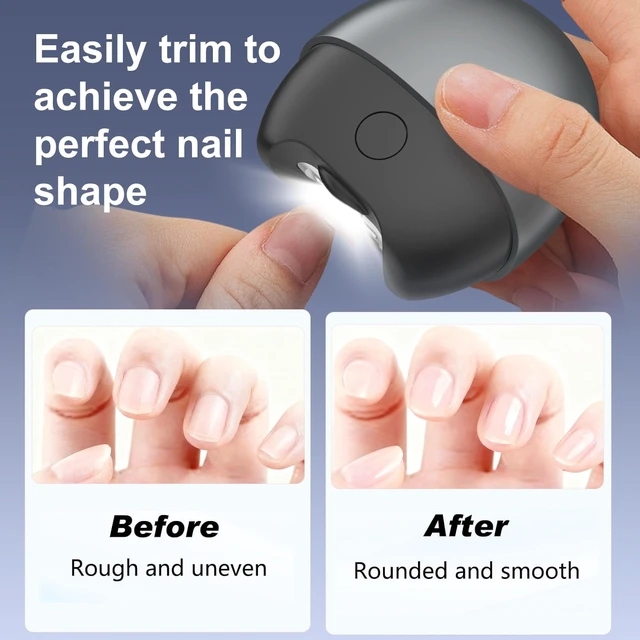 Alt view image 4 of 7 - 4 in 1 Electric Automatic Nail Clipper, 2026 Upgraded Electric Nail Clipper Automatic Nail Trimmer with Light & Nail Scraps Storage 2 Speeds Electric Fingernail Clippers for Seniors Adults (White)