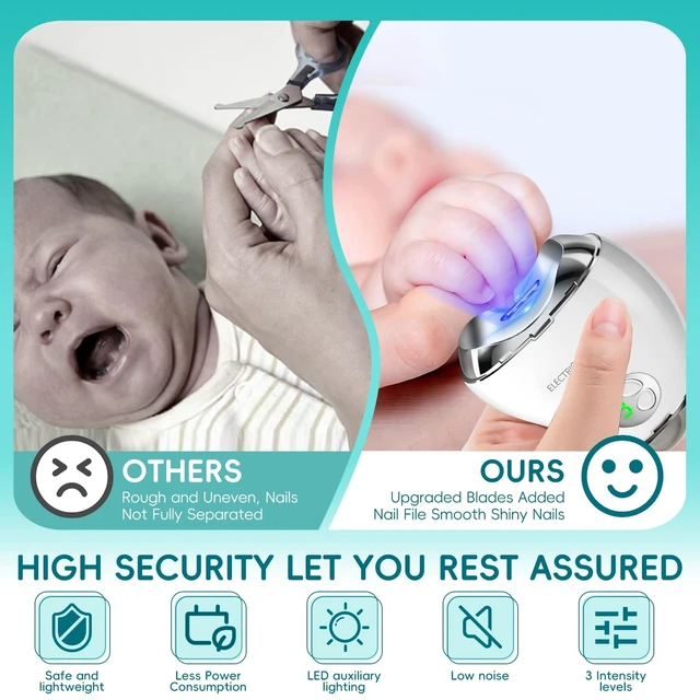 Alt view image 4 of 7 - Electric Nail Clippers, with LED Light and Nail File, Fingernail Clipper Storage, 3 Speeds Ideal Digital Display, USB Rechargeable Safety Nail Trimmer for Baby, Kids, Seniors, Caregivers