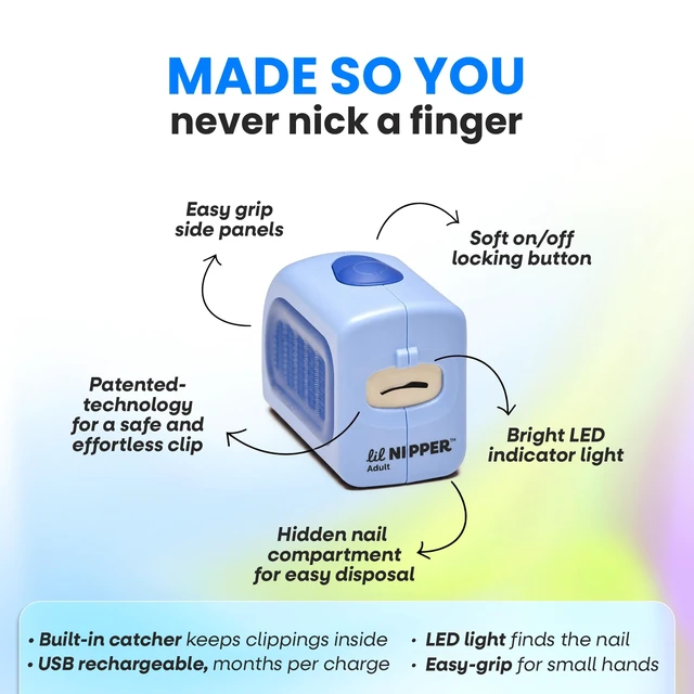 Alt view image 5 of 7 - Electric Nail Clipper for Adult Electric Nail Clippers for Adults & Seniors with Arthritis, Tremors & Limited Dexterity Patented Safety Slot, USB Rechargeable