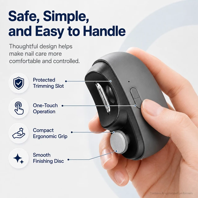 Alt view image 6 of 6 - 2 in 1 Electric Nail Clipper, Electric Nail and Toenail Clipper Clippers | Comes With A Nail Clipper Storage Case And An Led Light, Two Speed Settings, Compact And Portable