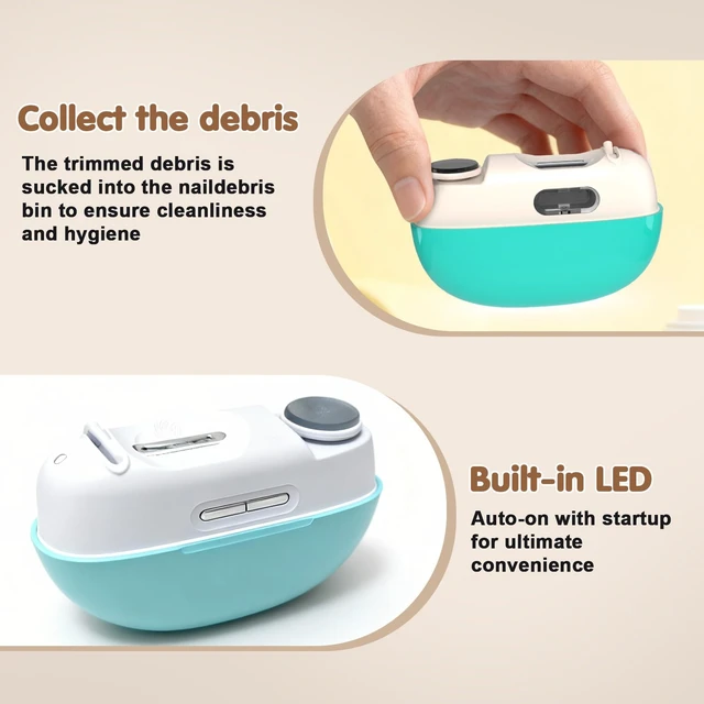 Alt view image 6 of 7 - Adjustable Blade Opening Electric Nail Clipper & Trimmer for Thick Nail | Electric Nail Clippers for Seniors & Adults, Baby Electric Nail Trimmer, Automatic Nail Clipper for Fingernail & Toe, Green